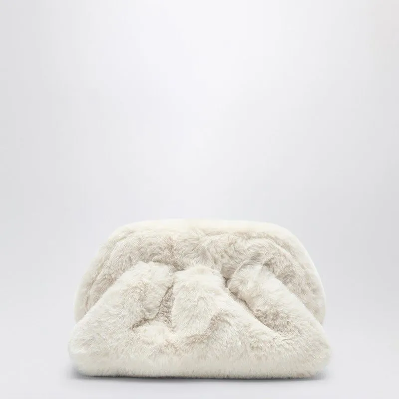 MEDIUM TIA CLUTCH WHITE IN FAUX FUR