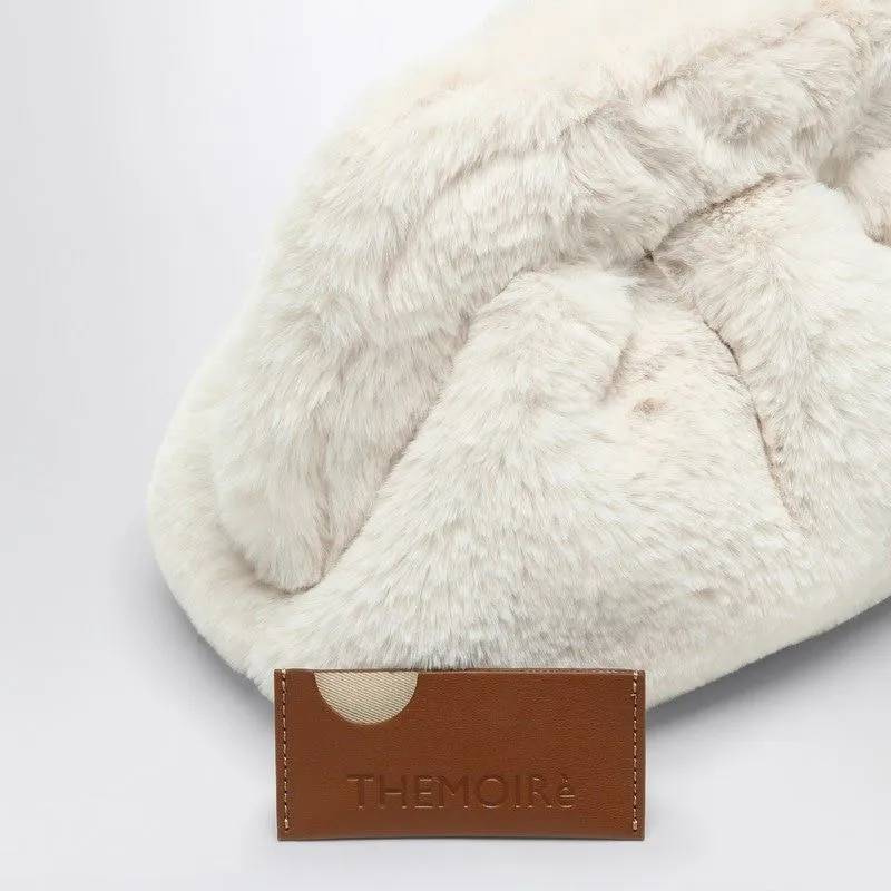 MEDIUM TIA CLUTCH WHITE IN FAUX FUR