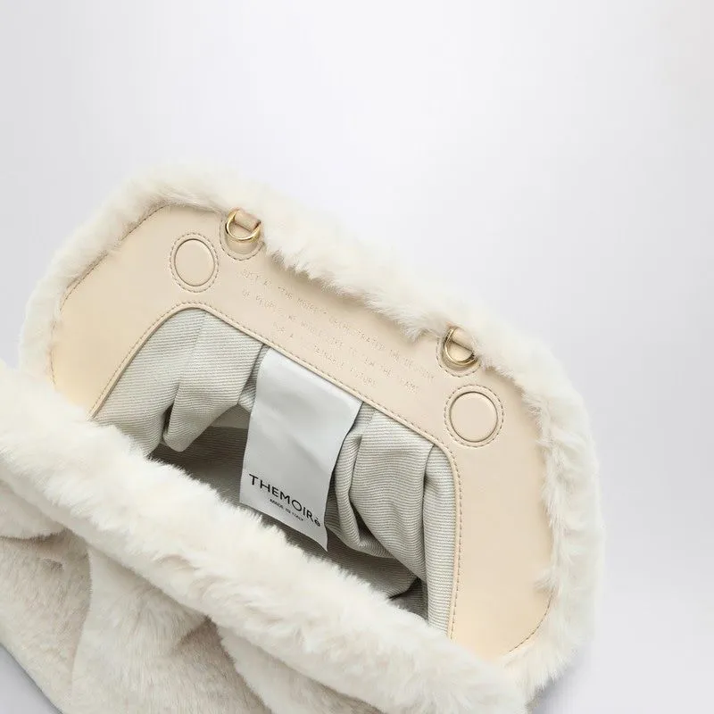 MEDIUM TIA CLUTCH WHITE IN FAUX FUR