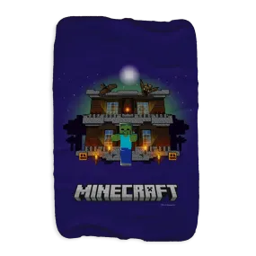 Minecraft Zombie Creepy Mansion Sherpa Blanket