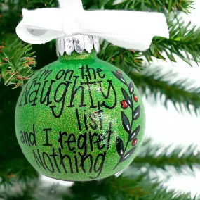 Naughty List Ornament -  Christmas Ornament, Holiday Gift, Ornament Exchange, Stocking Stuffer, Personalized Ornament, Teenager Ornament