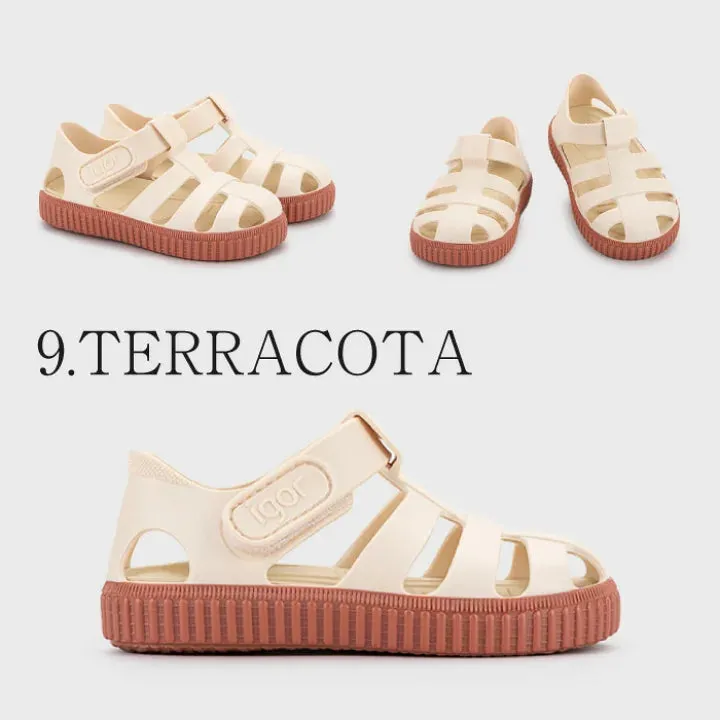 Nico ivory with terracota sole fisherman jellie sandal