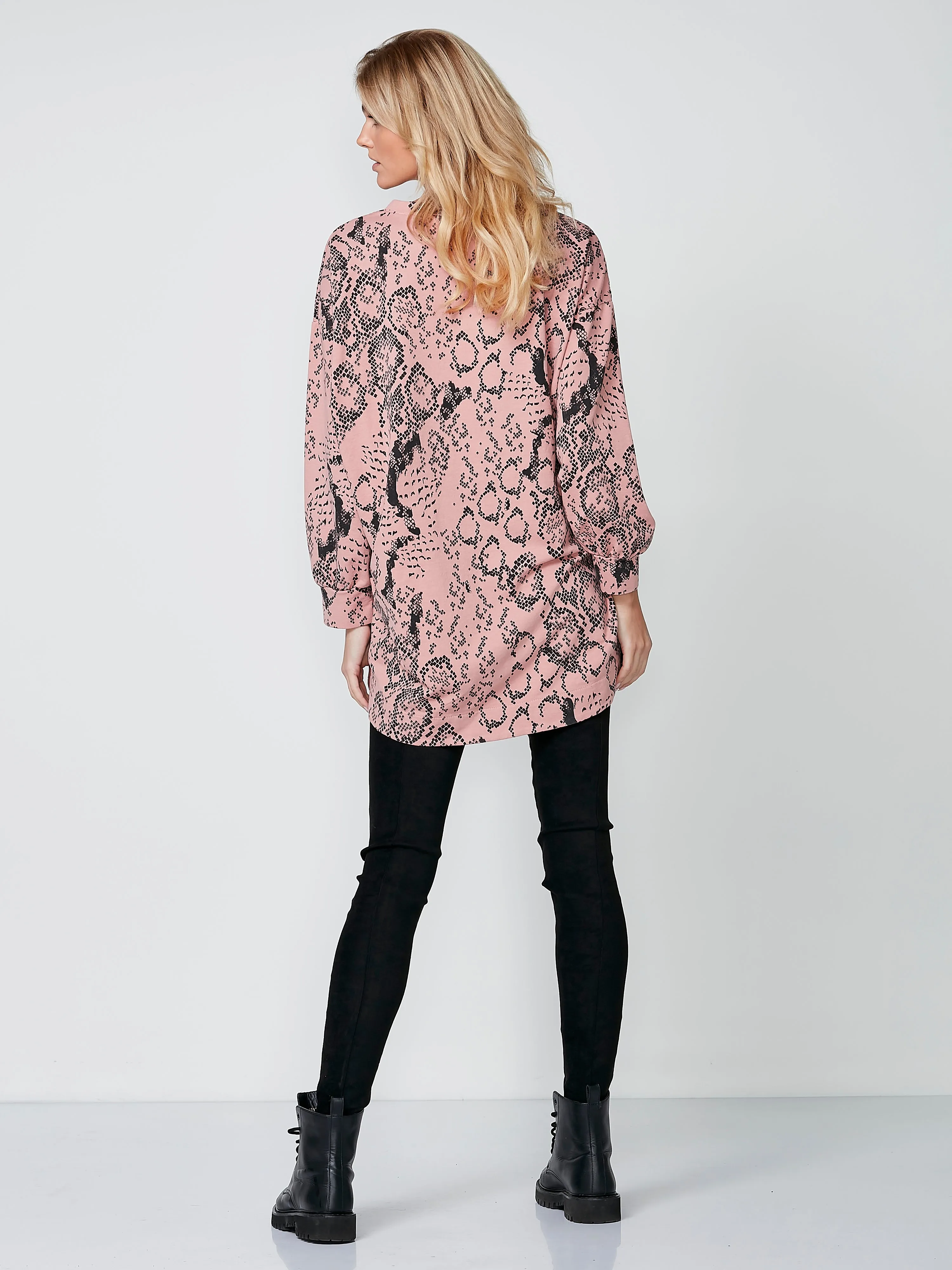 NORMA printed sweat tunic - Rose mix