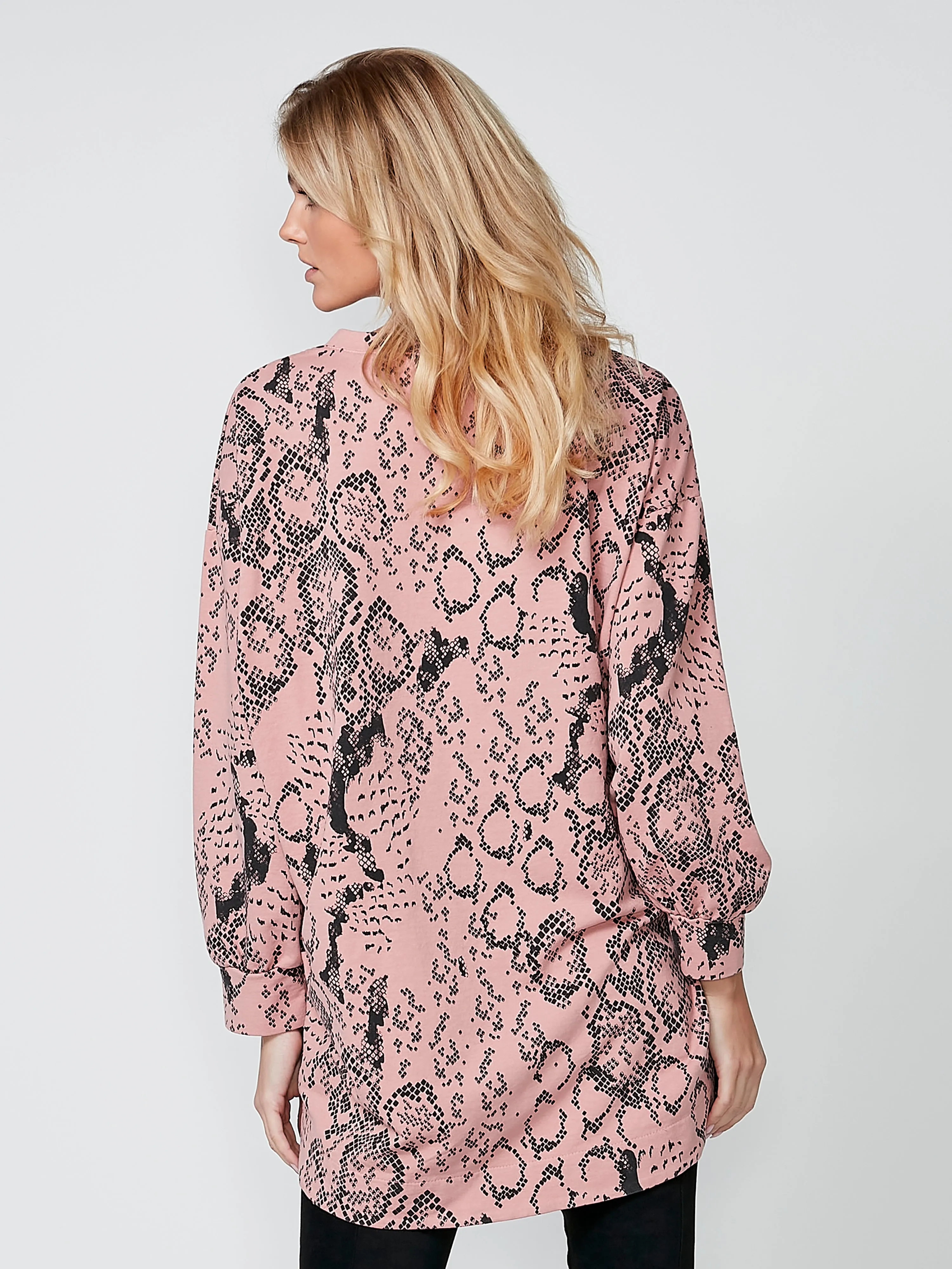 NORMA printed sweat tunic - Rose mix