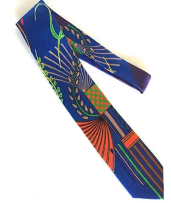 Pangborn Jubilation Silk Tie in blue, deep orange