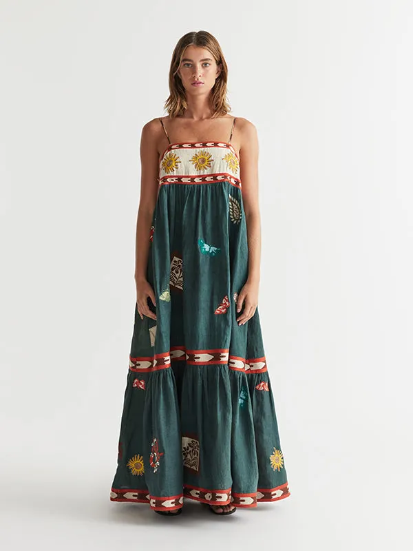 Quincy Sun Dress Peacock