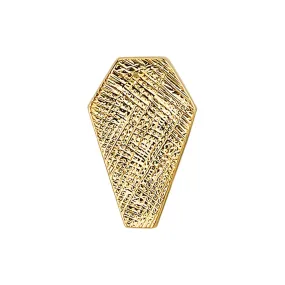 "Coffin" Threaded End Florentine Finish in Gold