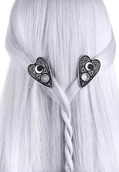 Restyle - Ouija Planchette Black/Silver - Hair Clasps