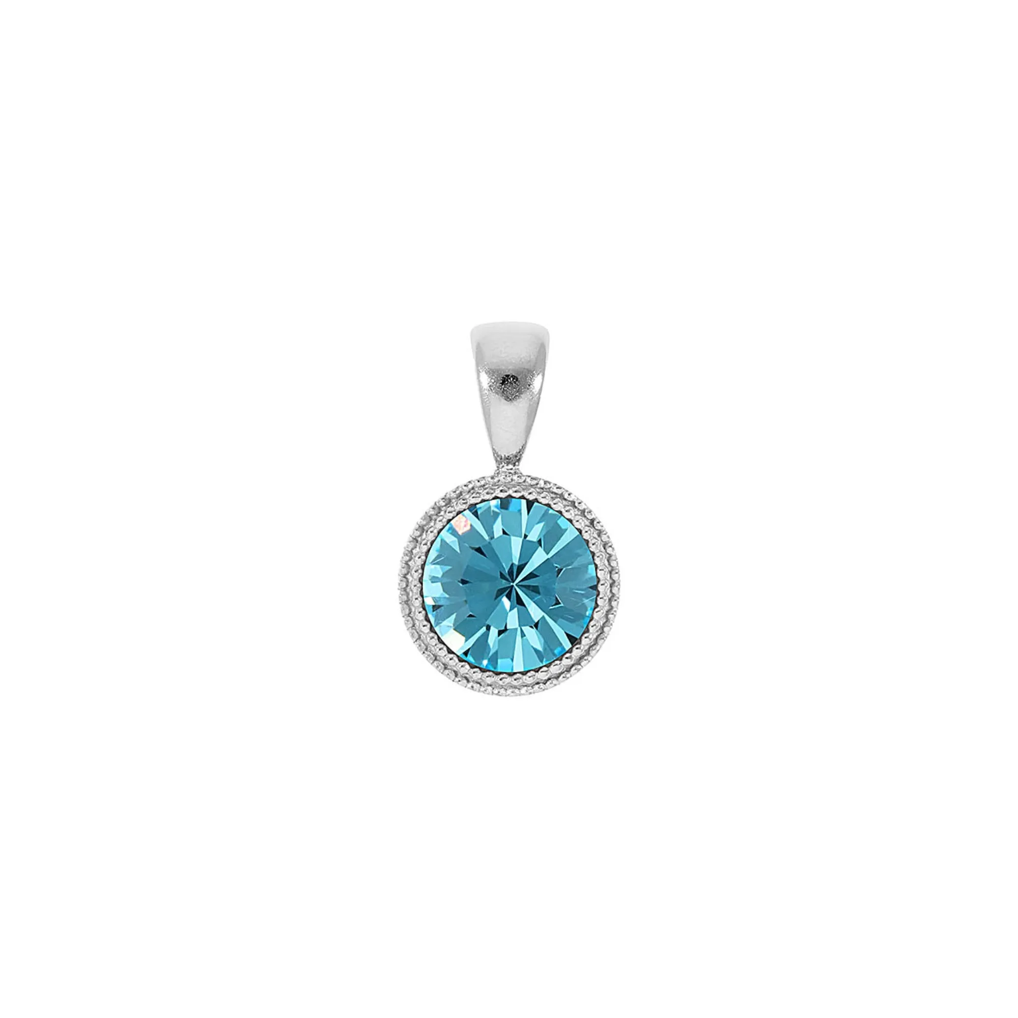 Silver Fabero and Aquamarine Crystal Pendant