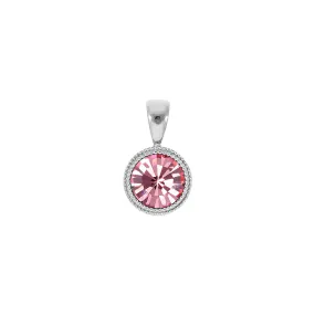 Silver Fabero and Light Rose Crystal Pendant