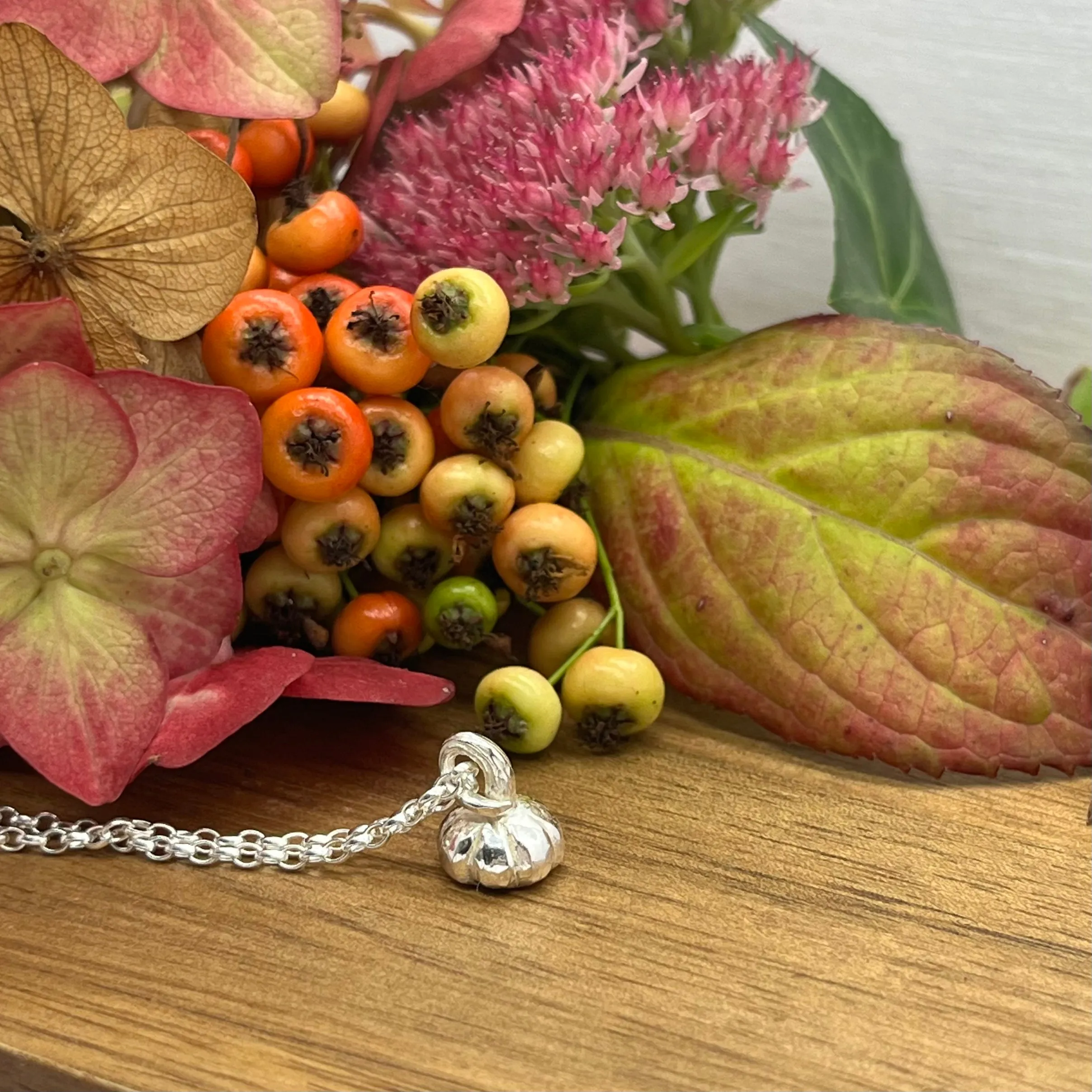 Sterling Silver Pumpkin Pendant