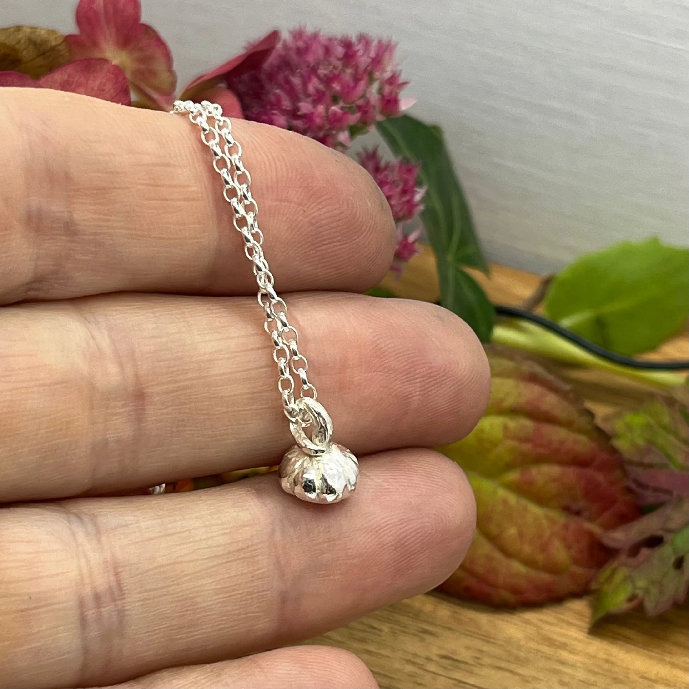 Sterling Silver Pumpkin Pendant