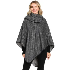 Textured Solid Neck Poncho