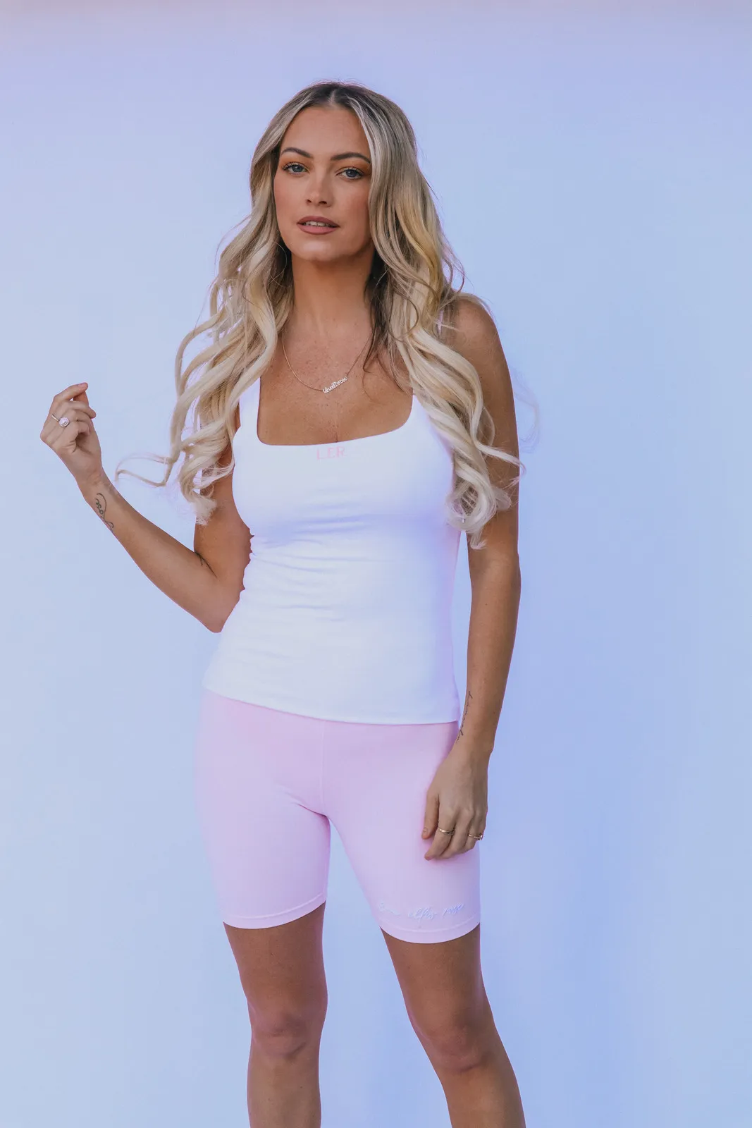 Women's LER Singlet - White & Pink